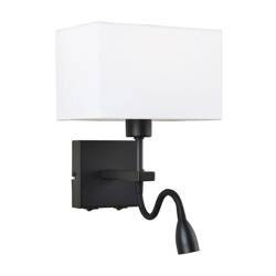 Italux kinkiet Norte E27 + LED 3W 350lm 3000K czarny mat WL-1122-2-BL-BM-RC-WH