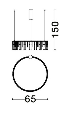 Luces Exclusivas lampa wisząca LED Huaraz ściemnialna Ø 65 cm 26W 1981lm 3000K IP20 złota LE44455