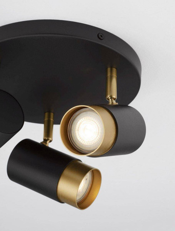 Luces Exclusivas plafon (reflektorki) Cayes 3xGU10 czarno/złoty LE42616