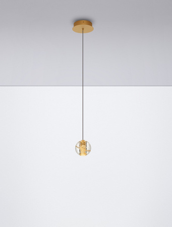 Luces Exclusivas lampa wisząca LED Cuyo Ø 14 cm 4W 166lm 3000K IP20 złota LE44210