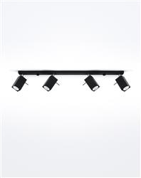 Sollux plafon (reflektorki) Merida 4l 4xGU10 czarny SL.0459