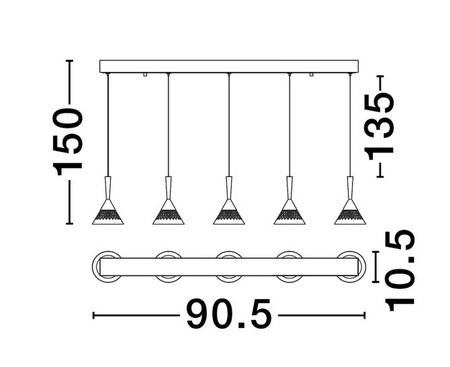 Luces Exclusivas lampa wisząca LED Guay ściemnialna 30W 1558lm 3000K IP20 czarno/złota LE44216