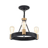 Quintiesse lampa wisząca Silas 3xE27 czarno/mosiężna QN-SILAS-3P-DZ