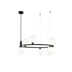 Maytoni żyrandol / lampa wisząca Ring 6xG9 Ø58cm czarna MOD013PL-06B