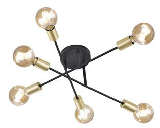 Trio plafon Cross 6xE27 czarny mat 606700632