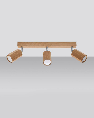 Sollux plafon (reflektorek) Zeke 3 3xGU10 drewniany SL.1030