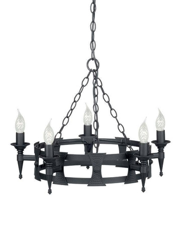 Elstead żyrandol / lampa wisząca Saxon 5xE14 czarna SAX5-BLK