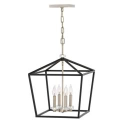 Quintiesse lampa wisząca Stinson 4xE14 czarna/nikiel QN-STINSON-4P-L-BK