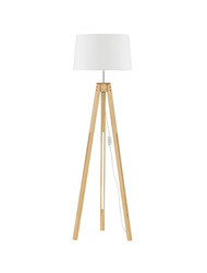 Luces Exclusivas lampa podłogowa LED Abocho Ø 50 cm E27 1x12W IP20 wys. 145 cm drewniana LE43445