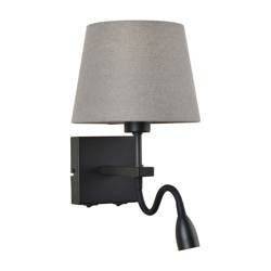 Italux kinkiet Norte E27 + LED 3W 350lm 3000K czarny mat WL-1122-2-BL-BM-RO-GR