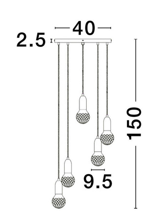 Luces Exclusivas lampa wisząca Bani 5xG9 czarna LE42711