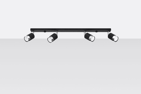 Sollux plafon (reflektorki) Nero 4 4xGU10 czarny/chrom SL.1067