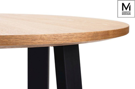 Modesto Design stół Tavolo Ø60 dąb blat MDF, podstawa metalowa B-16