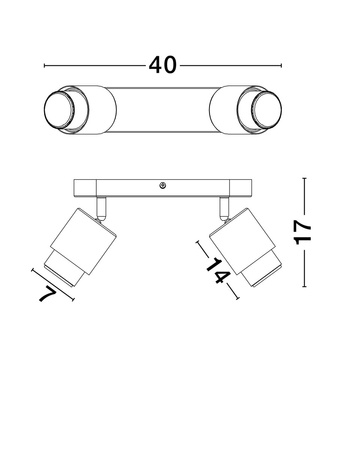 Luces Exclusivas lampa sufitowa LED Yapacani GU10 2x10W IP20 srebrno/czarna LE44975