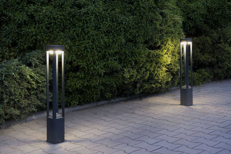 Su-ma lampa stojąca zewnętrzna Kwadrat GX53 popielata 80cm IP54 FKW-800