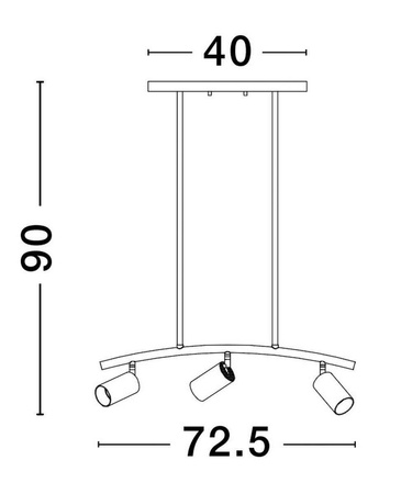 Luces Exclusivas żyrandol / lampa wisząca Cayes 3xGU10 czarno/złota LE42617
