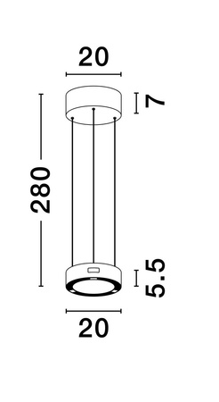 Luces Exclusivas lampa wisząca LED Almay ściemnialna Ø 20 cm 24W 1712lm 3000K IP20 czarna LE44605