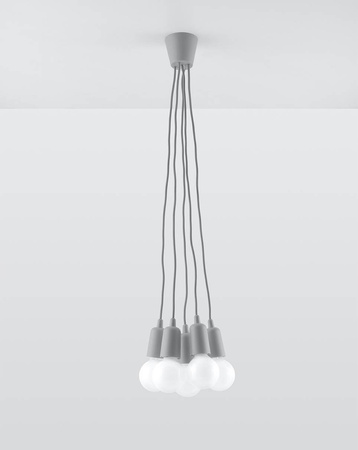 Sollux lampa wisząca Diego 5 5xE27 szara SL.0577