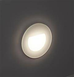 Mistic Lighting oczko ścienne schodowe LED Dot R Glass 1,5W 31lm 3000K białe IP65/20 MSTC-05411902+MSTC-05118010