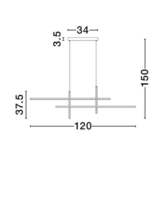 Luces Exclusivas lampa wisząca LED Charazani ściemnialna 43W 1478lm 3200K IP20 czarno/złota LE44817
