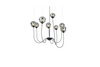 Azzardo żyrandol / lampa wisząca Conflux 8 8xG9 czarna/chrom IP44 AZ2639