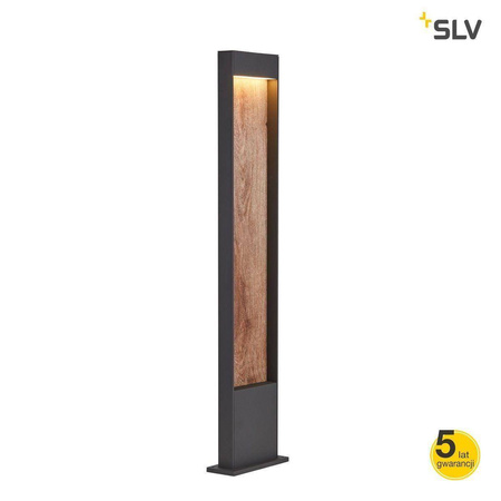 SLV lampa stojąca zewnętrzna LED Flat 9,7W 400lm 3000/4000K antracytowo/drewniana 100cm IP65 1002959