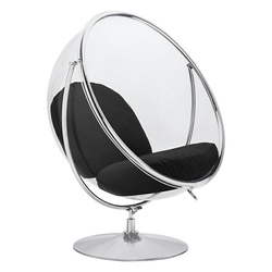 King Home Fotel BUBBLE STAND 2 poduszka czarna - akryl, chrom, wełna JH-200-2.01Black