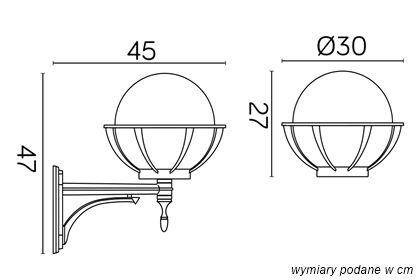 Su-ma kinkiet zewnętrzny Kule z koszykiem 250 E27 czarny/patyna IP43 K 3012/1/KPO 250 U OP