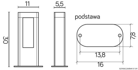 Su-ma lampa stojąca zewnętrzna LED Evo 8W 560lm 4000K popielata 30cm IP54 GL15401