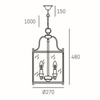 CosmoLight żyrandol / lampa wisząca New York 4xE14 złota P04882AU