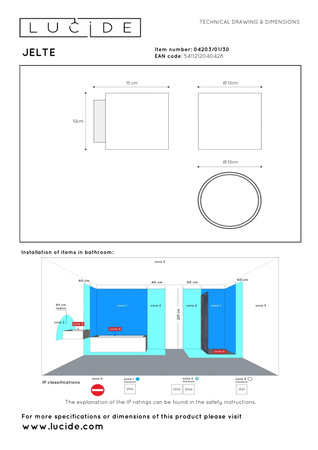 Lucide kinkiet łazienkowy Jelte G9/33W Ø 12cm czarny 04203/01/30