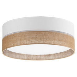 TK Lighting plafon Linobianco 3xE27 biało/naturalny 6577