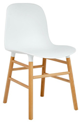 King Home Krzesło IKAR białe - polipropylen, drewno bukowe DC-1662