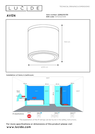 Lucide lampa sufitowa Aven okrągła GU10/50W czarna 22962/01/30