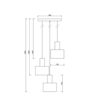 Ummo lampa wisząca Enkel P3 3xE27 czarna EN3322P3