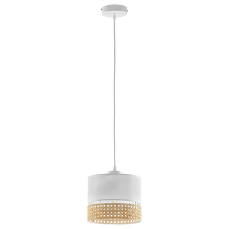 TK Lighting lampa wisząca Paglia E27 biało/naturalna 6534