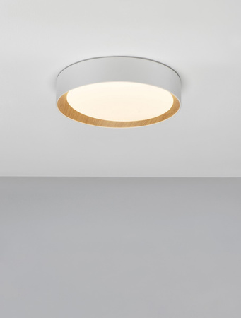 Luces Exclusivas lampa sufitowa LED Rosita ściemnialna Ø 35 cm 30W 1717lm 3000K IP20 biało/drewniana LE43583