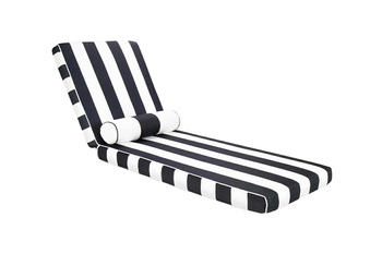 King Home Materac ogrodowy AZURE z poduszką biało-czarny 5900168832312