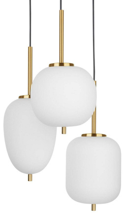 Luces Exclusivas lampa wisząca Pilar 3xE14 biało/mosiężna LE41761