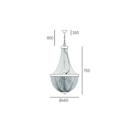 CosmoLight żyrandol / lampa wisząca Roma 4xE14 czarna P04543BK