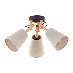 TK Lighting plafon (reflektorki) Vaio 3xE27 beżowo/drewniany 574