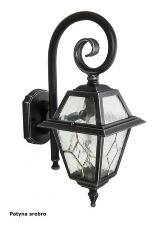Su-ma kinkiet zewnętrzny Witraż E27 czarny/patyna IP43 K 3012/1/N