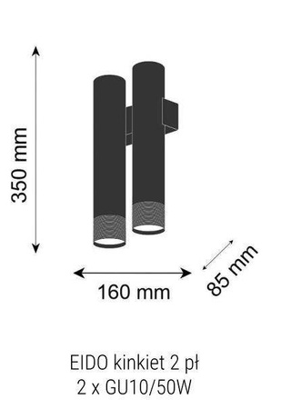 Amplex kinkiet Eido 2xGU10 czarny/patyna 8270