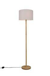 Trio lampa podłogowa Korba E27 biało/drewniana 162cm 401200101