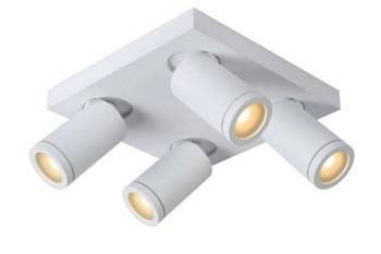 Lucide plafon łazienkowy (reflektorki) Taylor 4xGU10 (załączono LED 5W 320lm 2200-3000K) biały IP44 09930/20/31