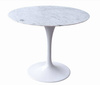 King Home stół Tulip Marble 90 biały blat okrągły marmurowy metal GT-09M.FI90