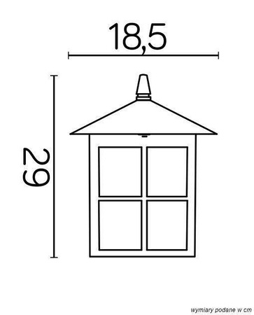 Su-ma latarnia uliczna (głowica) Wenecja E27 czarna/patyna IP43 K 1018 KW