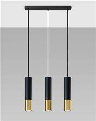 Sollux lampa wisząca Loopez 3L 3xGU10 czarno/złota SL.0954