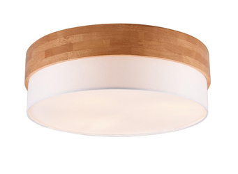 Trio plafon Seasons 3xE27 biały/drewno 611500301