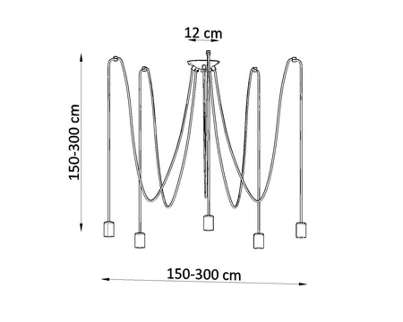 Sollux lampa wisząca Edison 5 5xE27 czarna SL.0371